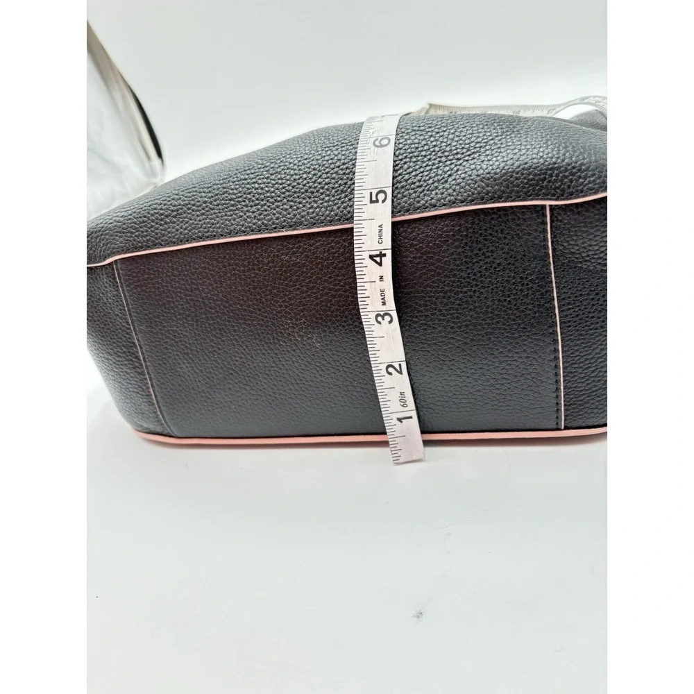 Kate Spade Black Pebbled Leather Shoulder Bag Tassel Logo‎ Hobo Purse